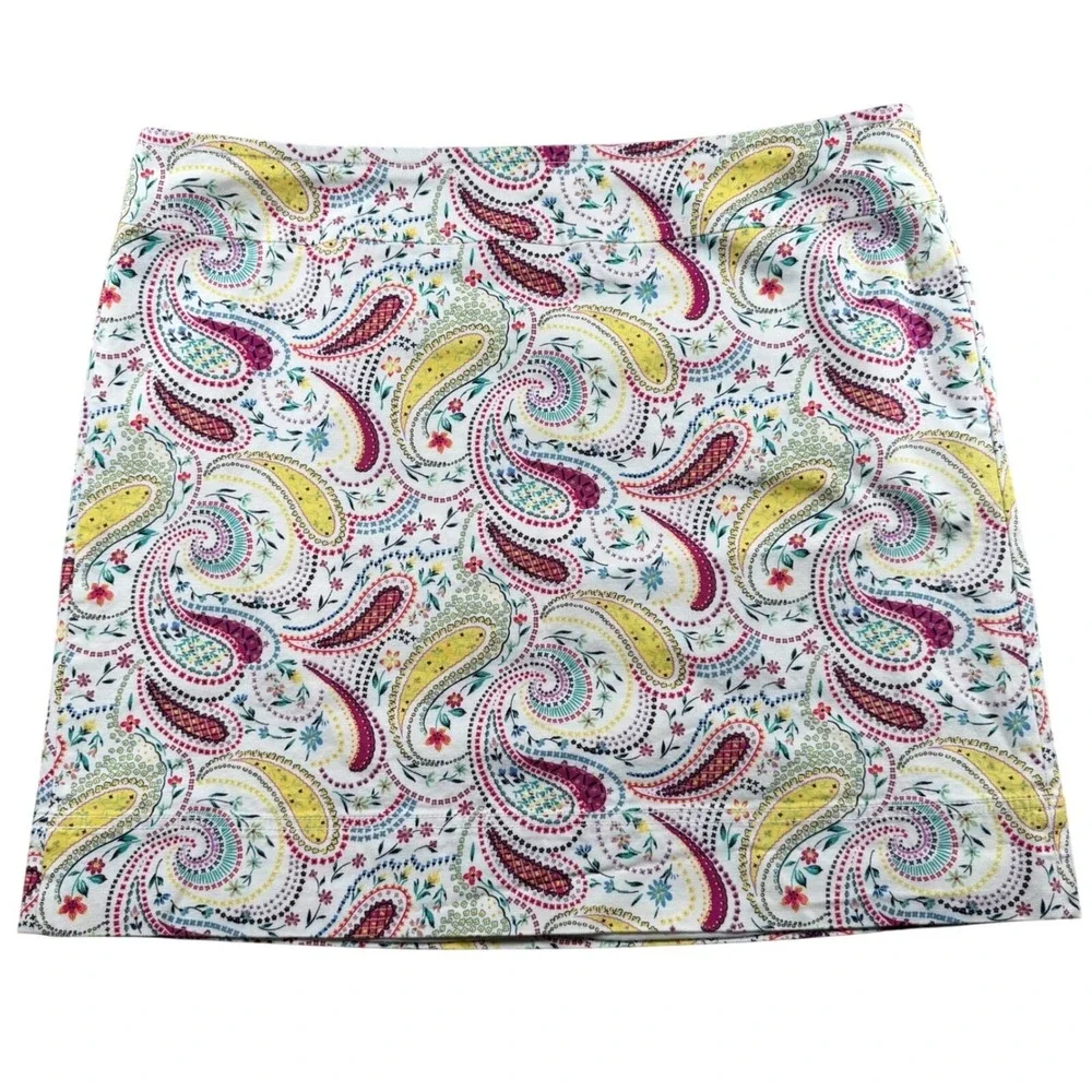 Talbots mini skirt paisley women's‎ 20 floral plus artsy preppy colorful office